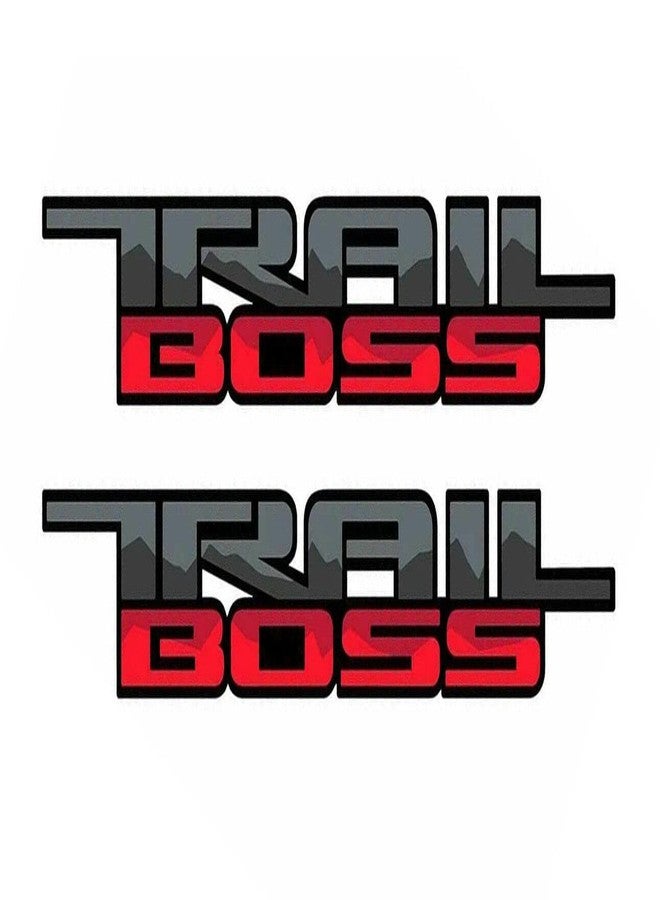 Aimoll Pair Set Trail BOSS Bedside Decal Stickers Nameplate Replacement for 2019-2023 Z71 Silverado 1500 2500 HD Next Gen (Black Red) - Image 2